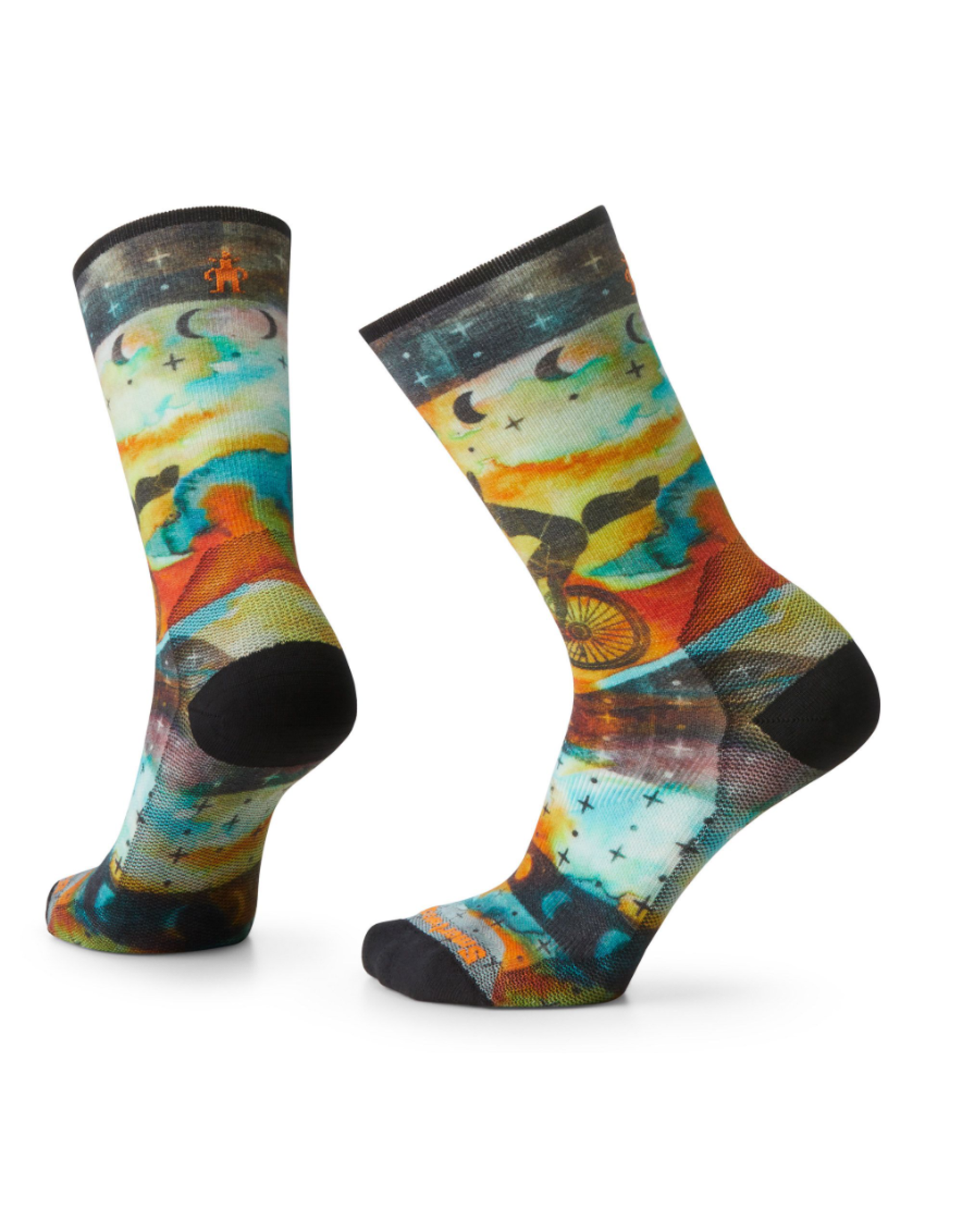SMARTWOOL SW001972 Women's Bike Zero Cushion Celestial Print Crew Socks