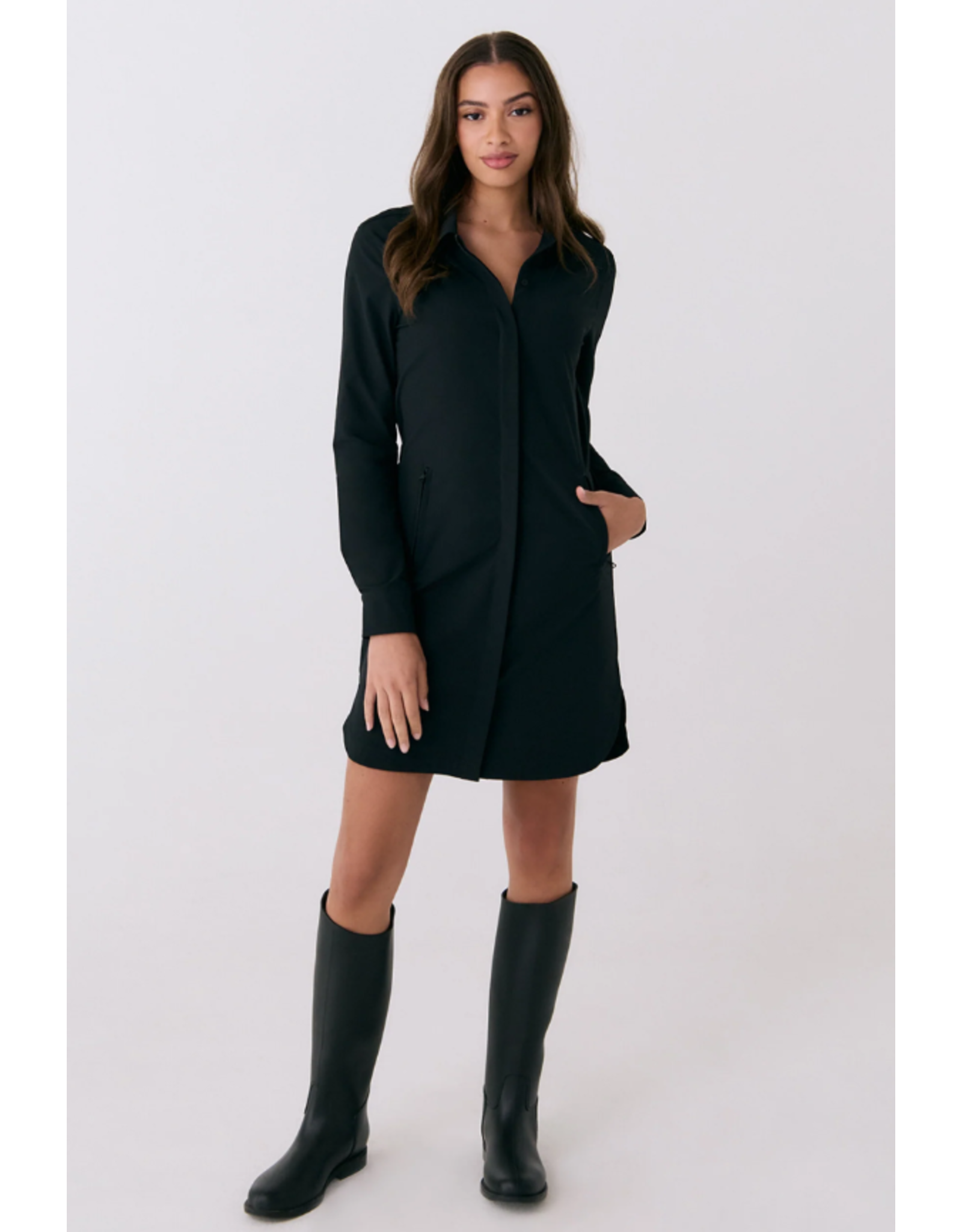 LOLË LSW4542 OLIVIE TECH SHIRT DRESS