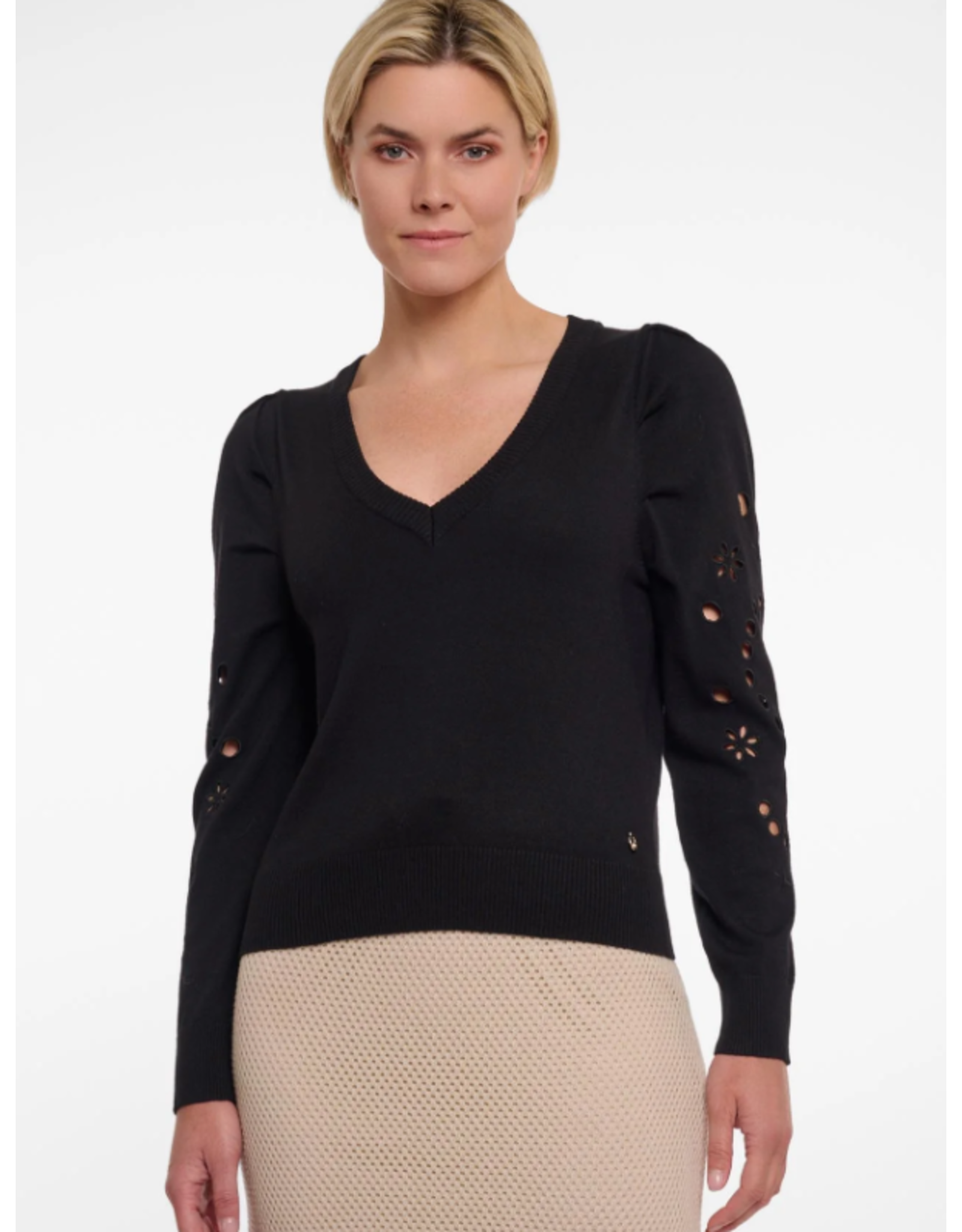 RINO PELLE Belize.5002522 V-neck pullover with embroidery