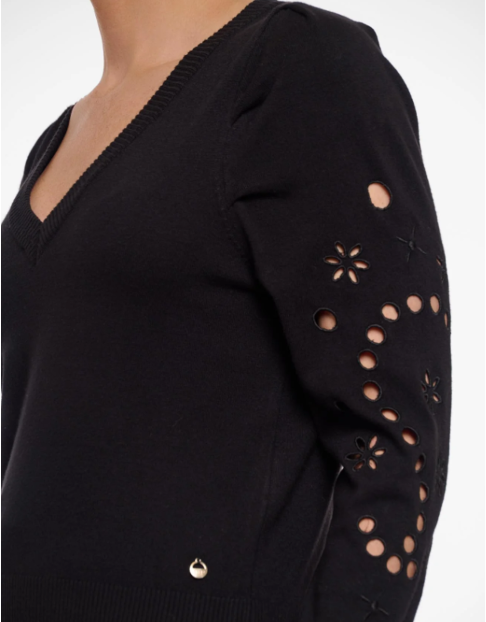 RINO PELLE Belize.5002522 V-neck pullover with embroidery