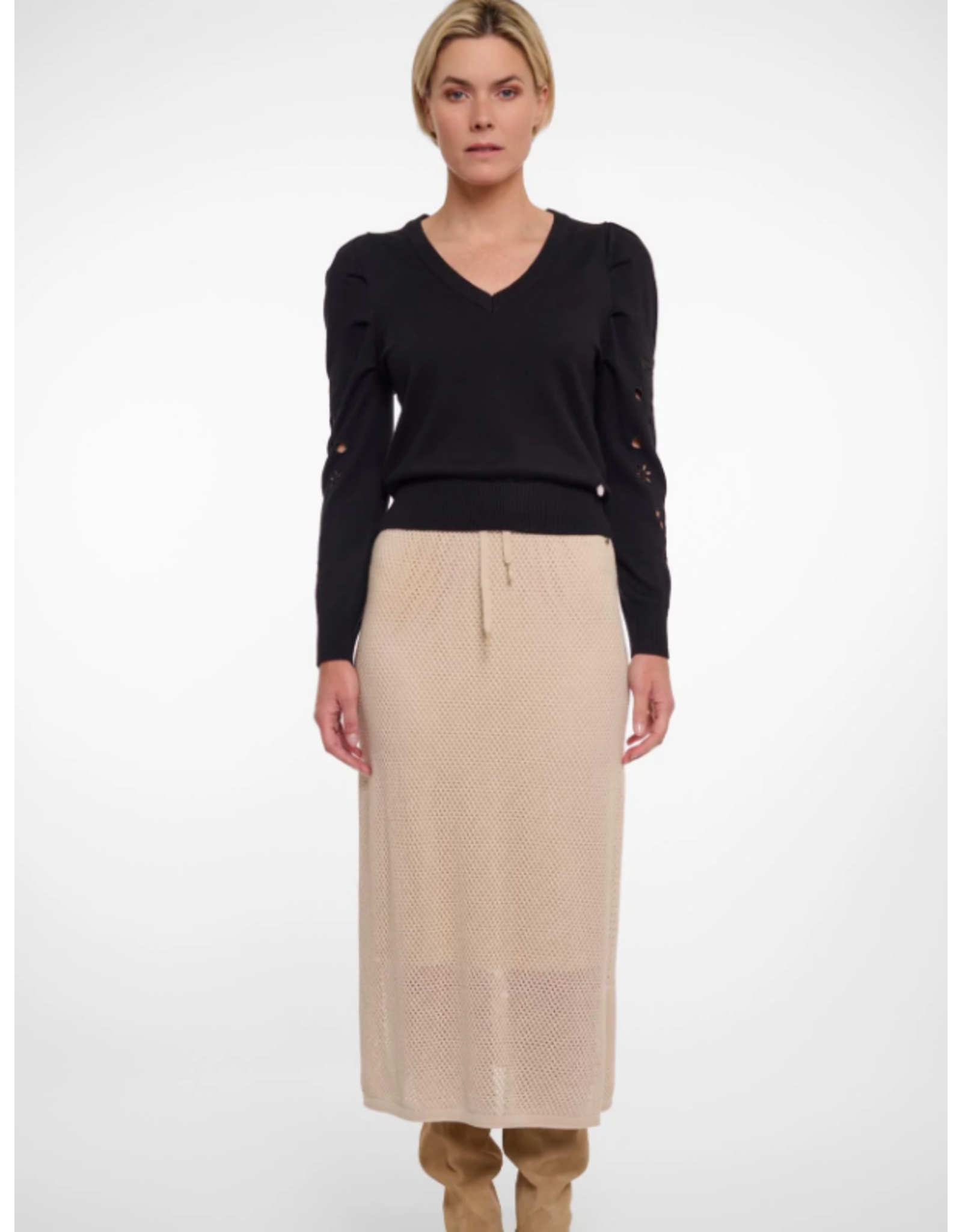 RINO PELLE Belize.5002522 V-neck pullover with embroidery