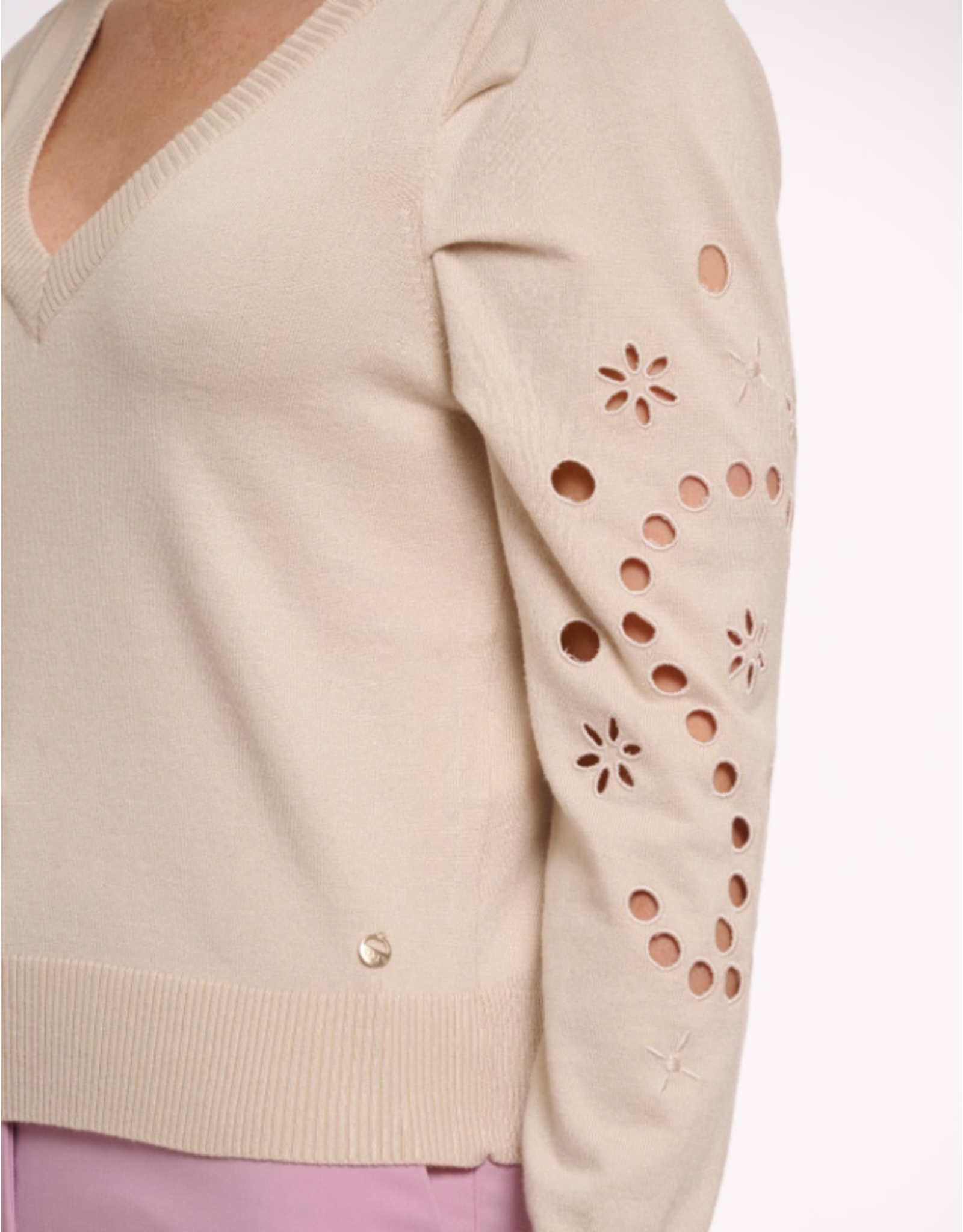 RINO PELLE Belize.5002522 V-neck pullover with embroidery