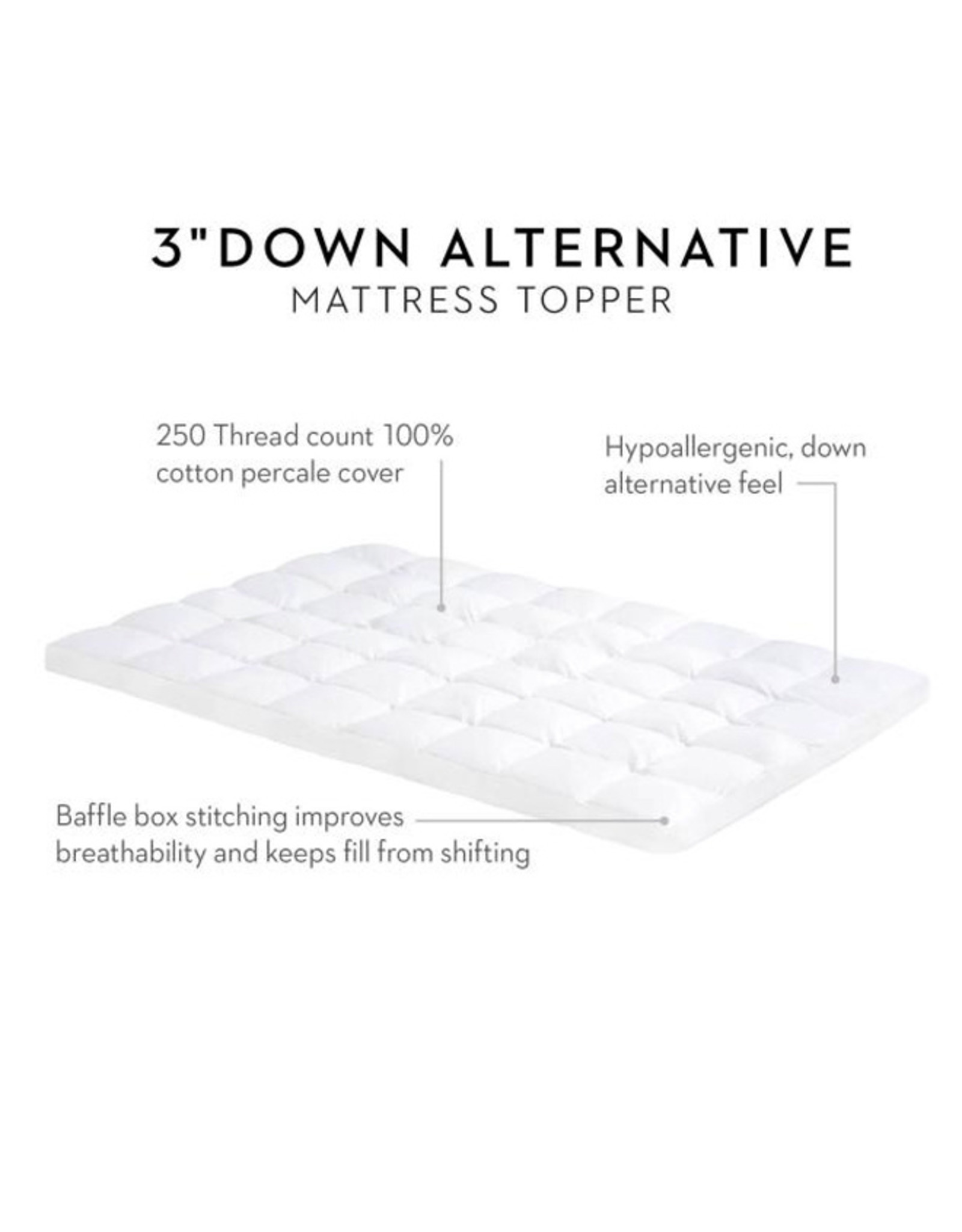 3" Down Alternative Mattress Topper The Mattress and More Outlet Hiram