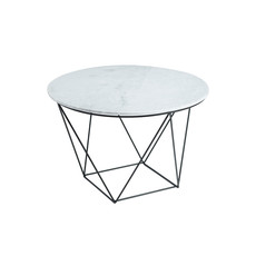 AMADA SIDE TABLE ROUND MARBLE WHITE