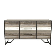 HENDRIX 2 DOOR 3 DRAWER SIDEBOARD BLACK GREY NATURAL