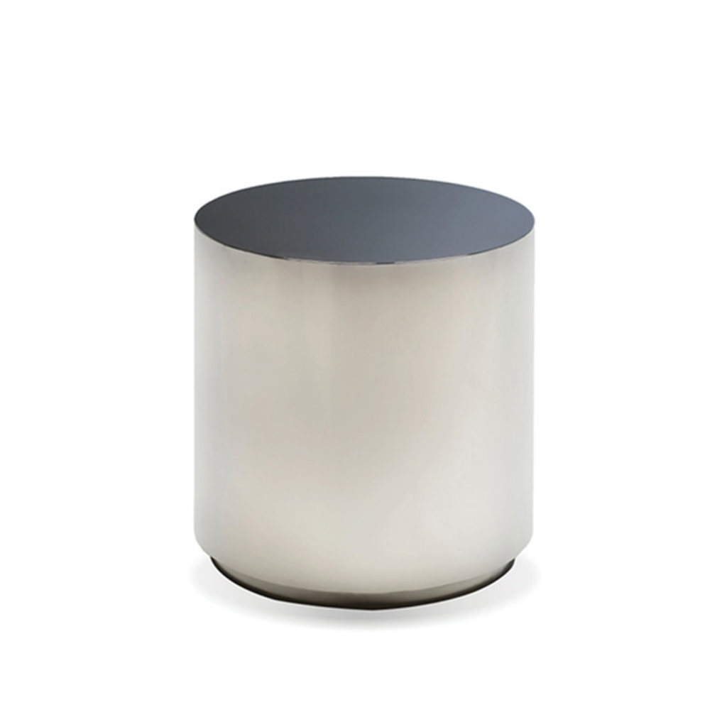BO SIDE TABLE ROUND STAINLESS STEEL SMOKE