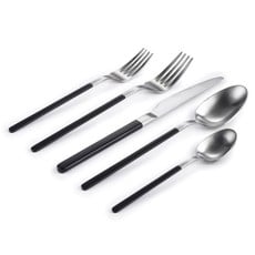 KIMONO 18/10 STAINLESS STEEL FLATWARE BLACK & SILVER SET-20