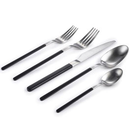 KIMONO 18/10 STAINLESS STEEL FLATWARE BLACK & SILVER SET-20