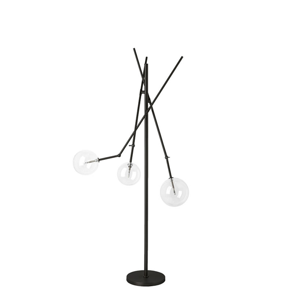 ASTRIX 3 GLOBE FLOOR LAMP BLACK