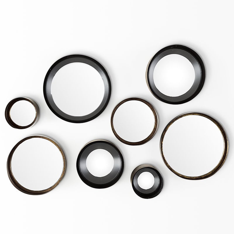 PORTHOLE METAL MIRRORS SET-8