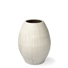 ELREY CERAMIC FLOOR VASE WHITE SMALL