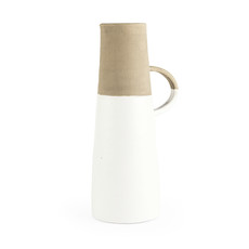 HINDLEY CERAMIC JUG WHITE AND SAND LARGE