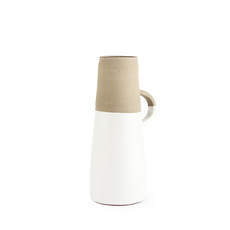 HINDLEY CERAMIC JUG WHITE AND SAND MEDIUM