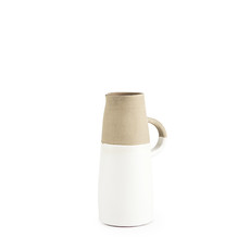 HINDLEY CERAMIC JUG WHITE AND SAND SMALL