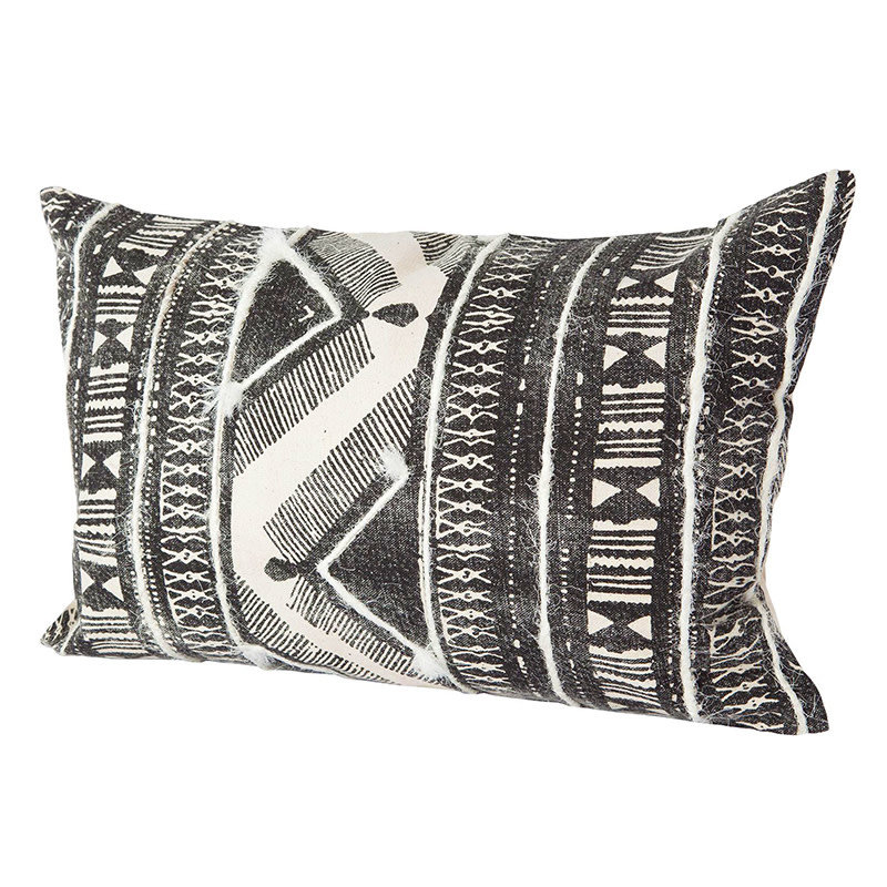 BEVERIDGE PILLOW DOWN FILLED 21"X13"  BLACK & WHITE