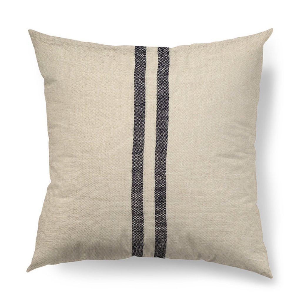 SANDRA 2 STRIPE PILLOW DOWN FILLED 18" BLUE AND SAND