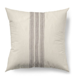 PATRICE  3 STRIPE PILLOW DOWN FILLED 18" GREY AND BEIGE