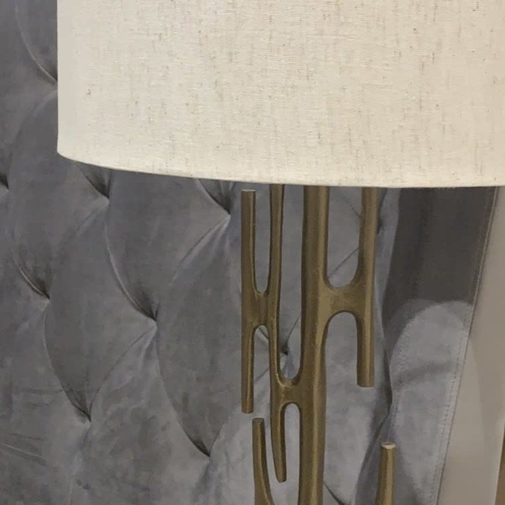 BRUTALIST BURNISHED METAL TABLE LAMP