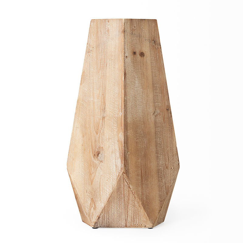 CHOPPED VASE NATURAL WOOD LARGE