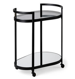 PEAR BAR CART BLACK AND GLASS