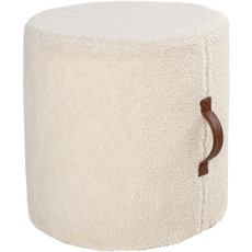 SHEPHERD HANDLED PILL OTTOMAN FAUX FUR NATURAL