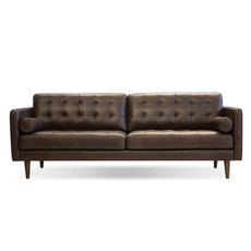 SKANA SOFA LEATHER HICKORY BROWN