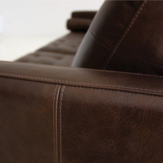 SKANA SOFA LEATHER HICKORY BROWN