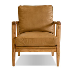EDVIN CHAIR LEATHER CARAMEL AND ASHWOOD