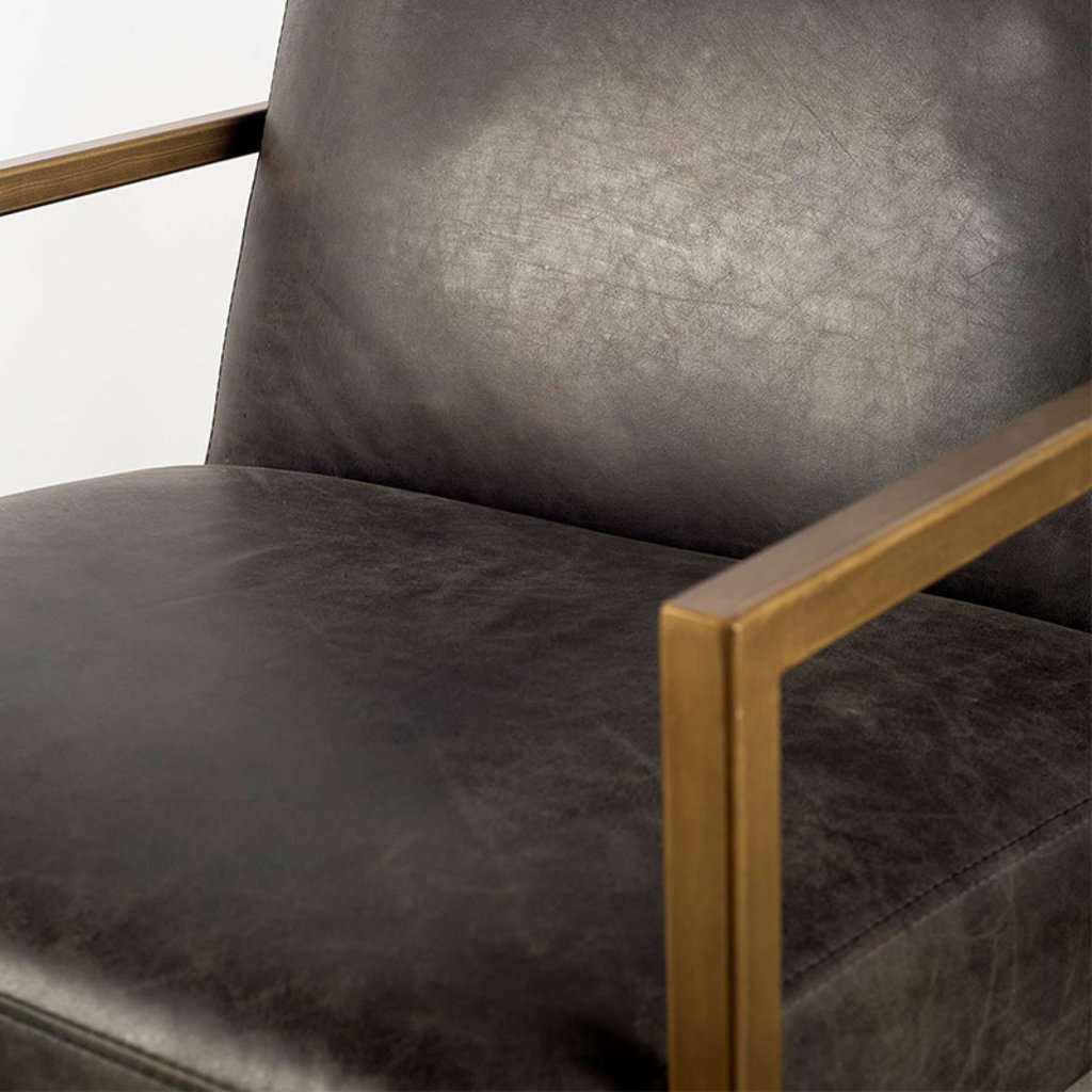 AGENT ARM CHAIR LEATHER BLACK