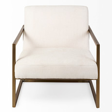 DIKEMBE ARM CHAIR OFF-WHITE AND GOLD