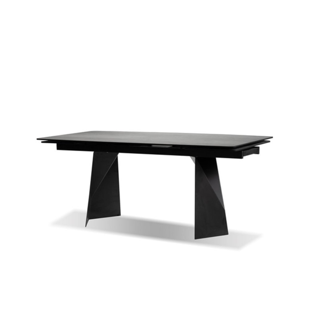 BEOWULF CERAMIC EXTENSION DINING TABLE BLACK71 " TO 102"