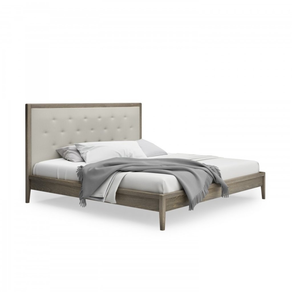 EDMOND UPHOLSTERED HEADBOARD AND WOOD BED By HUPPE