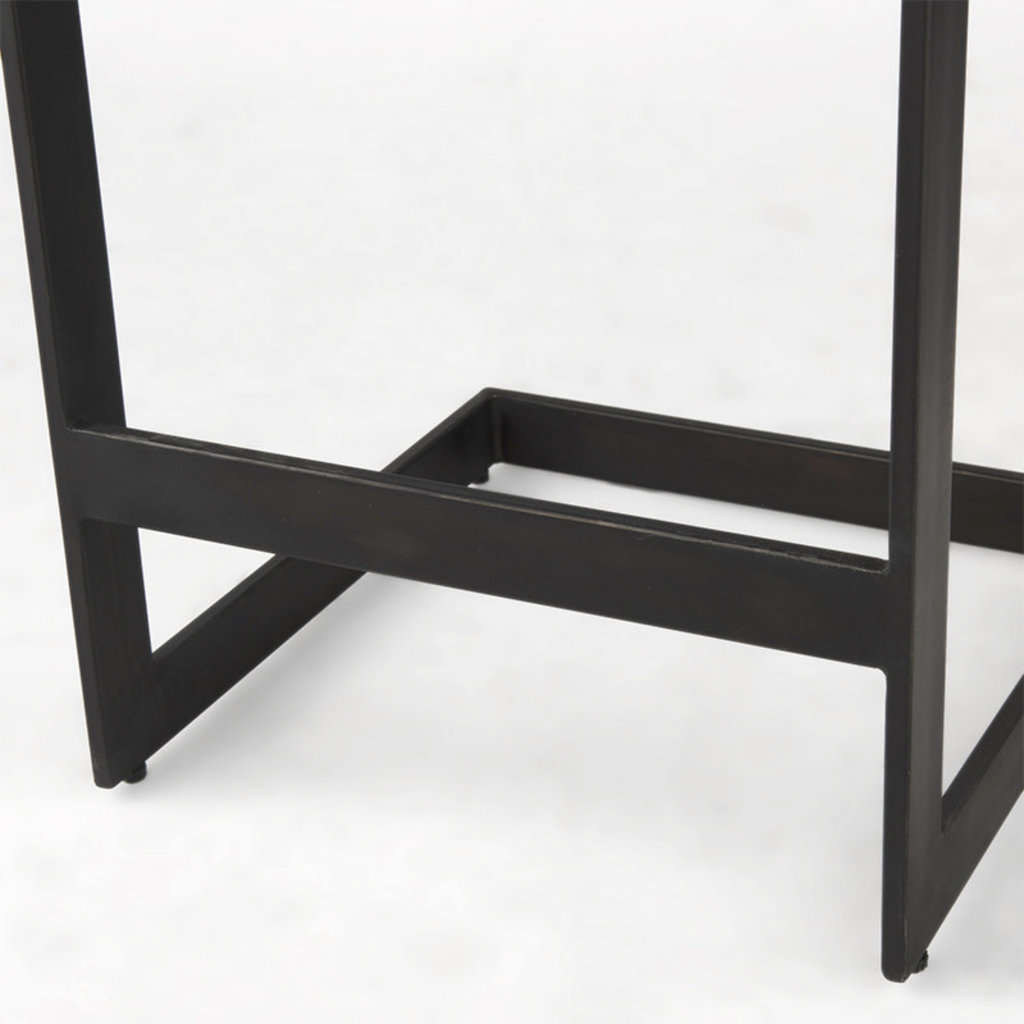 ALISTAIR COUNTER STOOL BLACK WOOD AND METAL