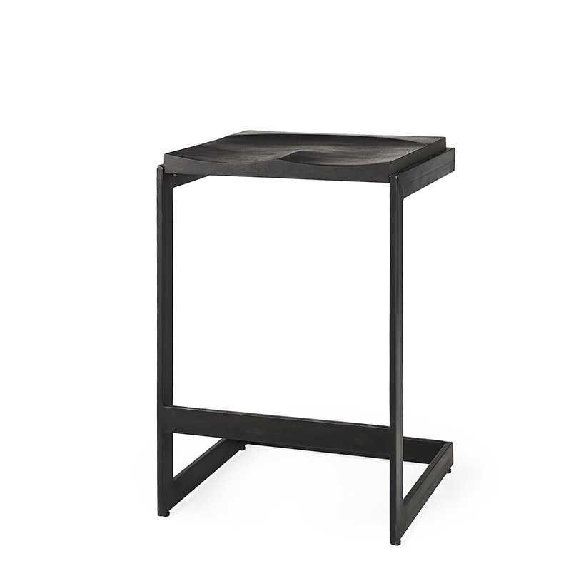 ALISTAIR COUNTER STOOL BLACK WOOD AND METAL