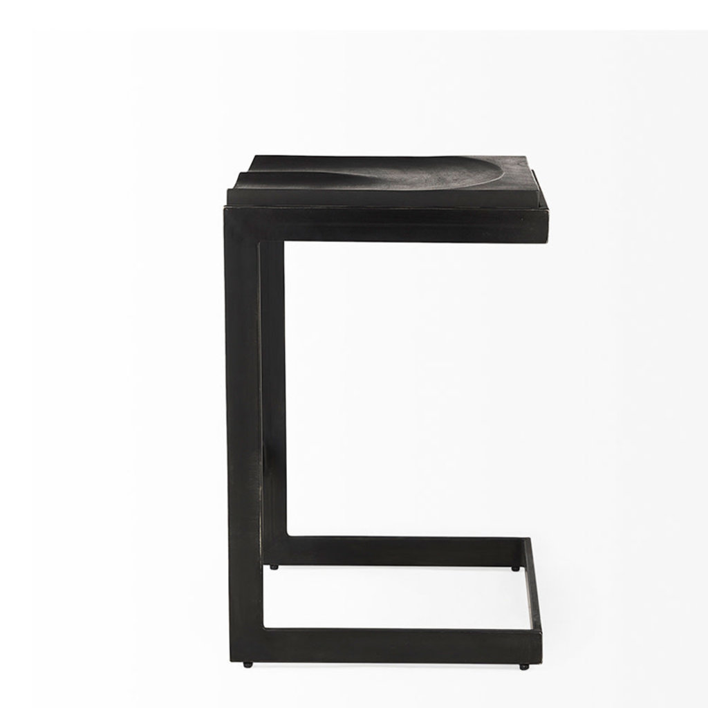 ALISTAIR COUNTER STOOL BLACK WOOD AND METAL