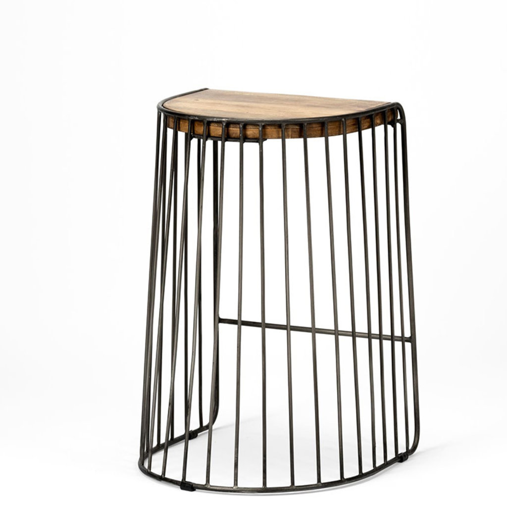 TRAP COUNTER STOOL WOOD AND METAL NATURAL