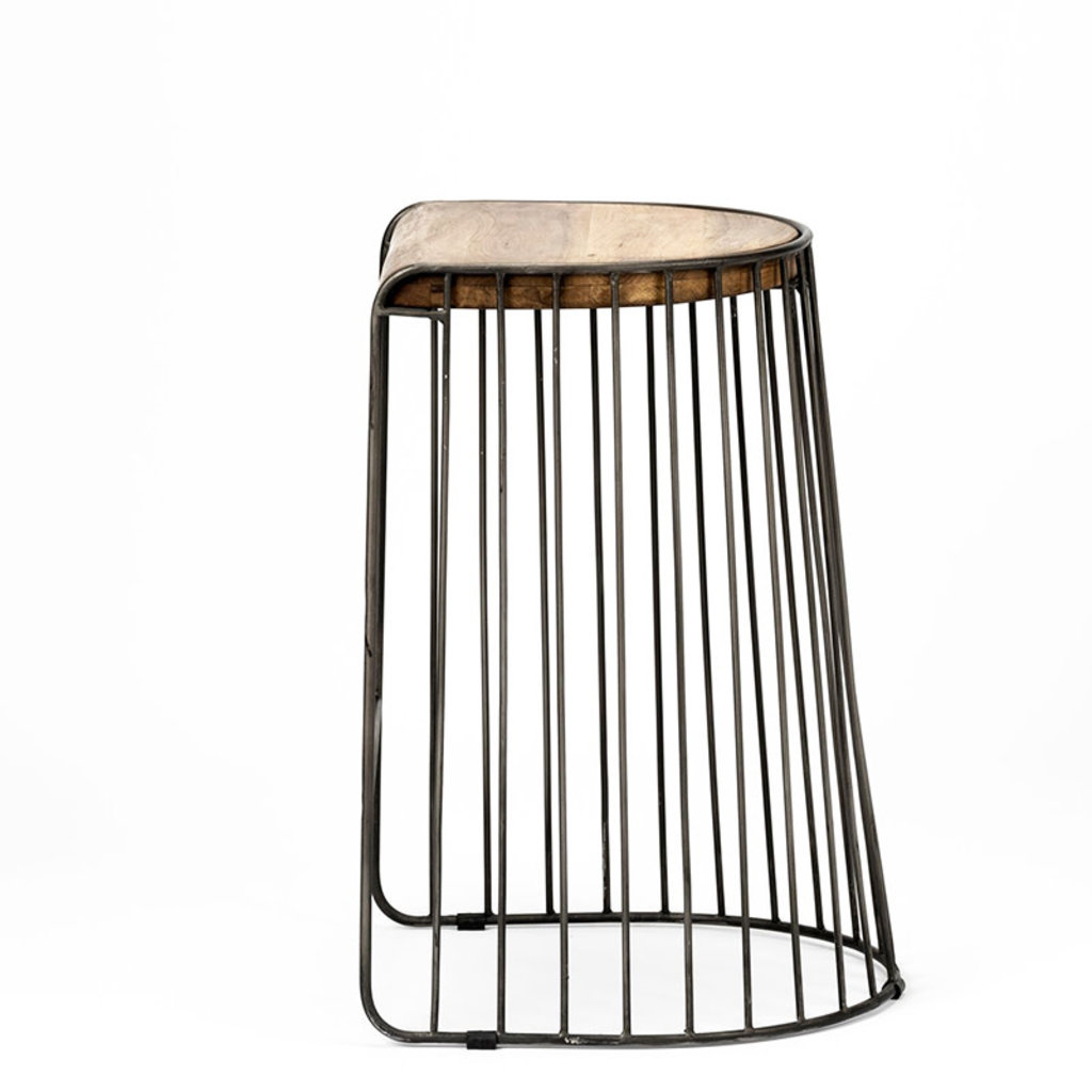 TRAP COUNTER STOOL WOOD AND METAL NATURAL