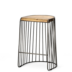 TRAP COUNTER STOOL WOOD AND METAL NATURAL