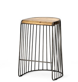 TRAP COUNTER STOOL WOOD AND METAL NATURAL