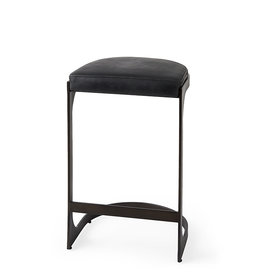 COLA COUNTERSTOOL LEATHER AND METAL BLACK