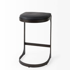 COLA COUNTERSTOOL LEATHER AND METAL BLACK