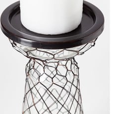 SEASIDE GLASS AND WIRE CANDLE HOLDER SMALL