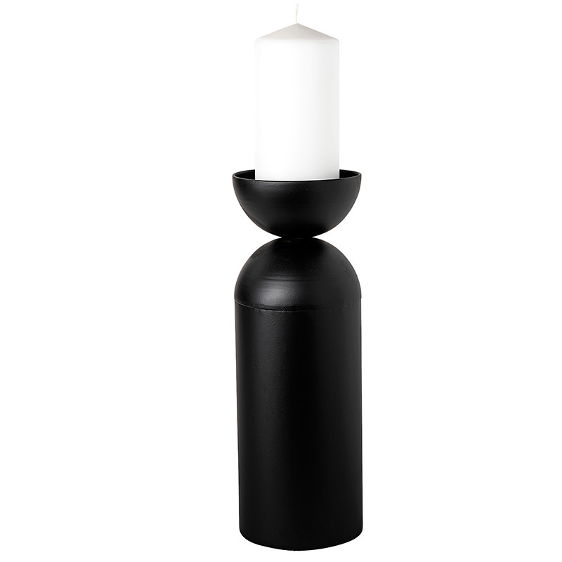 PILL CANDLE STICK BLACK LARGE Portside Interiors