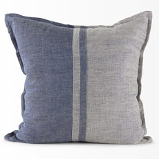 MARITIME FEATHER FILLED PILLOW BLUE AND GREY 20"X20"