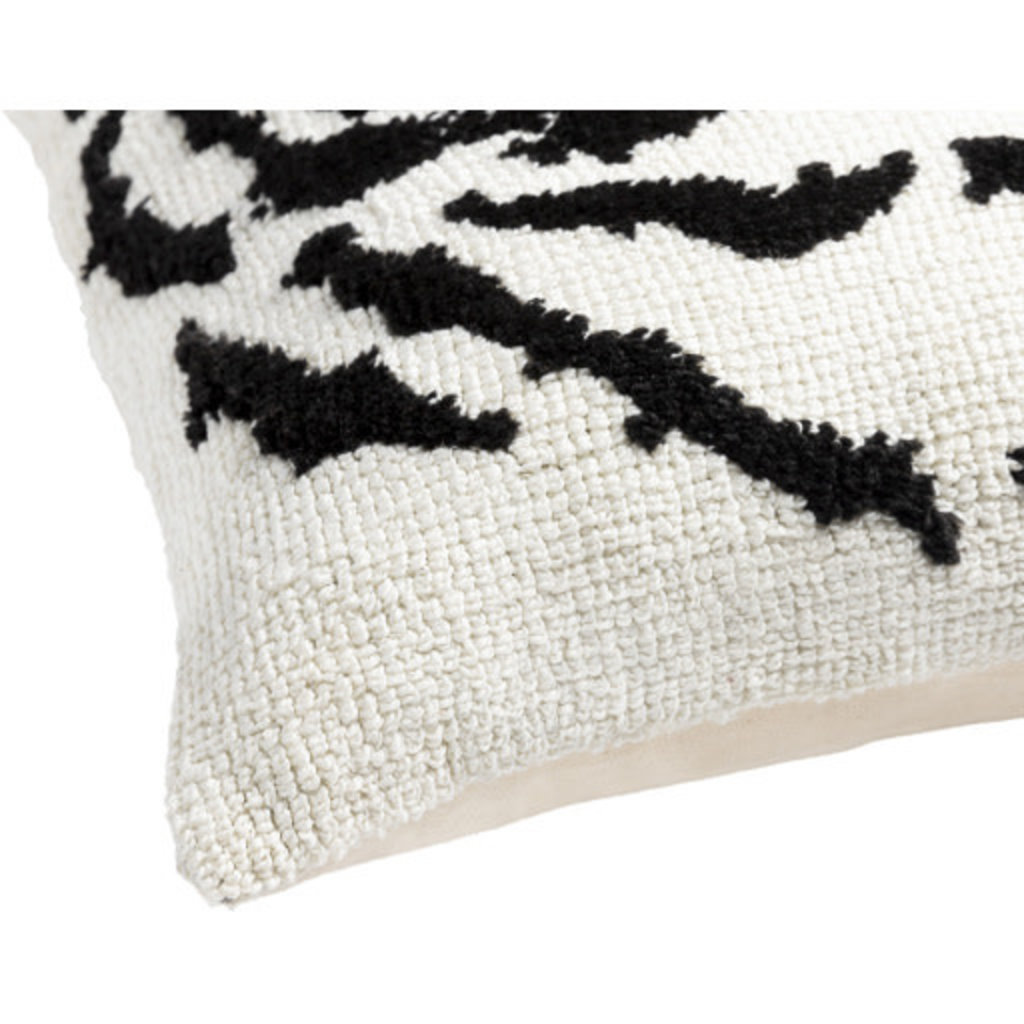 EL TIGRE FEATHER FILLED PILLOW 18" BLACK AND WHITE
