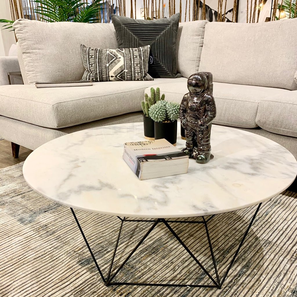 AMADA COFFEE TABLE ROUND MARBLE WHITE