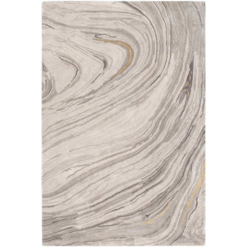 KAVITA SWIRL 5' x 7'6" NEUTRAL GREY DARK YELLOW