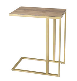LE SERVICE SIDE TABLE WOOD AND METAL GOLD