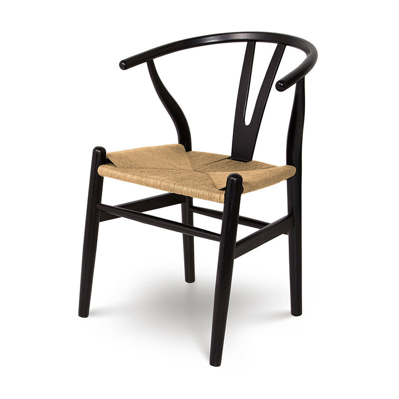 WILLOW DINING CHAIR BLACK AND NATURAL