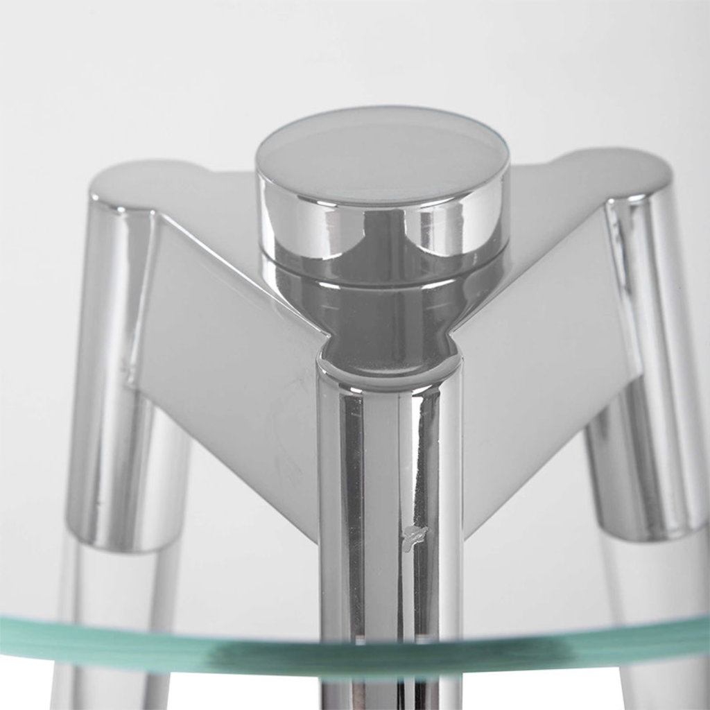 JONET ACCENT TABLE GLASS AND NICKEL